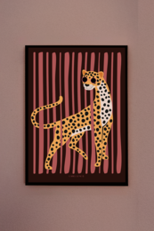 Plakat Børneværelse Leopard - Yala Pink