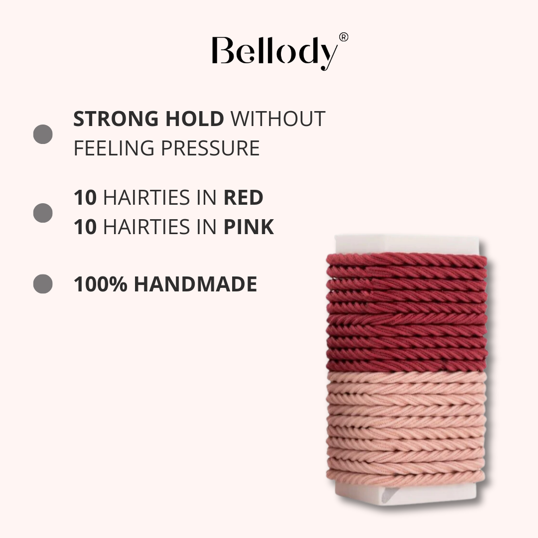 Bellody® Mini Hair Ties (20 uds. - Rosa y rojo - Paquete mixto)