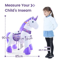 Ponycycle Ride su Toy Purple Unicorn | Età 4-7 | Peluche giocattolo da giro per animali | Classic U migliori regali