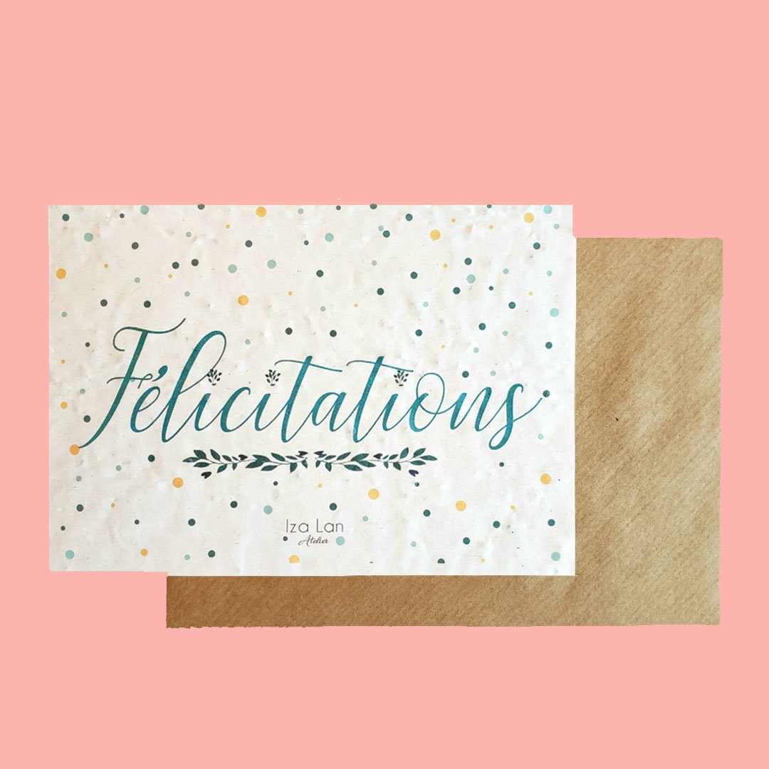 Carte à planter Félicitations thème confettis