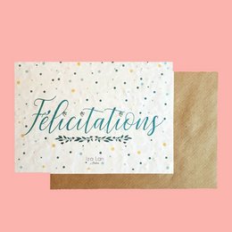 Congratulations card with confetti design, suitable for weddings and other celebratory occasions.