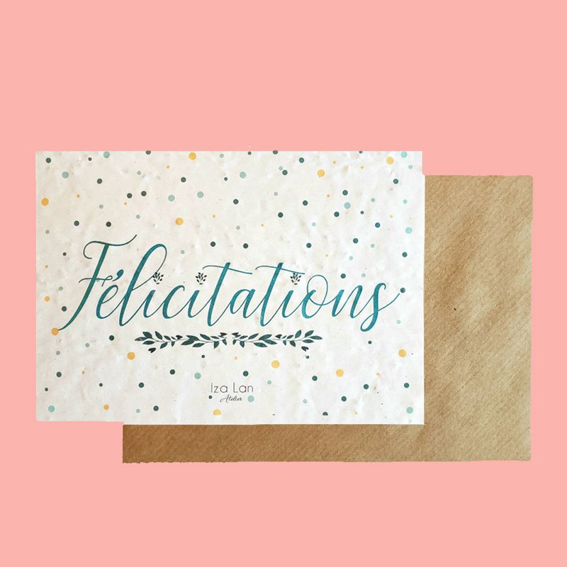 Confetti-tema Tillykke Plantable Card