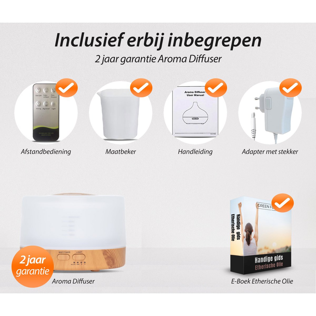Happiness Pro - Legno Chiaro - Diffusore di Aromi