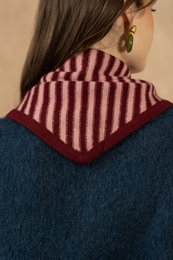 Foulard triangle rayé 100% laine mérinos