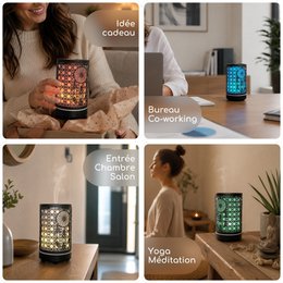 Diffusore ad Ultrasuoni - Siena - Diffusione di Oli Essenziali con Telecomando - Metallo - Idea Regalo Originale