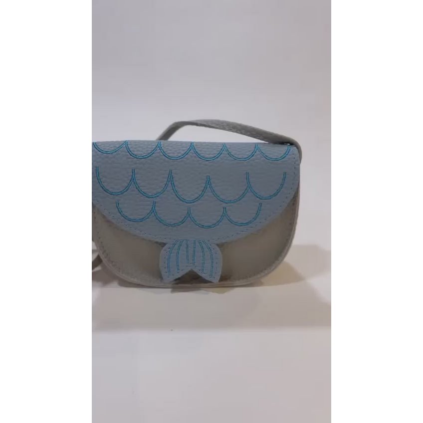 Adjustable animal shoulder bag for children "mermaid" - Asnee Blue