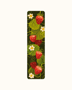 „Erdbeeren“ – illustriertes Lesezeichen | Gedruckt auf 300 g/m² Tintoretto Gesso-Papier
