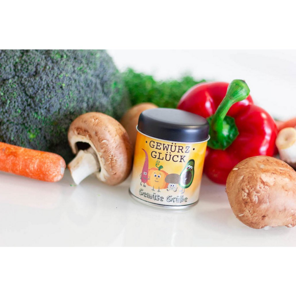 Gewürz-Glück Vegetable Greetings Spice - Aromatic spice mixture for oven vegetables, grilled vegetables, antipasti, rice pans & dips
