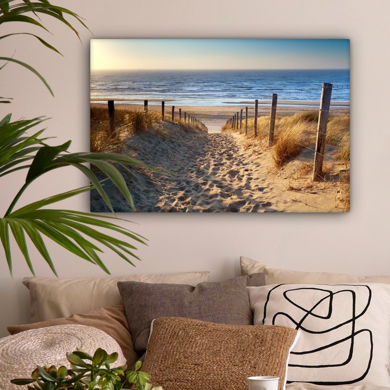 Canvas Maleri - Wall Decoration - Beach - Sea - The Holland - Dunes - Sun
