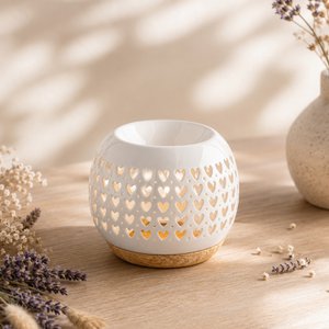 Burnt Ceramy Heart perfume - Lacquered ceramic candle - Diffusion Scented waxes, essential oils - Gift Idea Decor