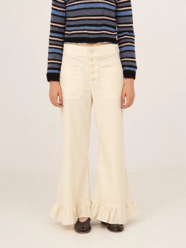 Tender White Corduroy Pants