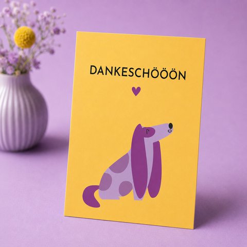 Postcard “Thank You” - thank you card with a dog