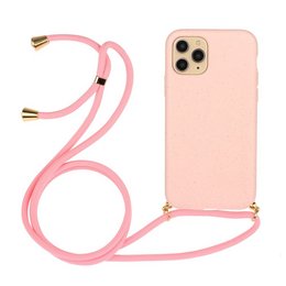 Lunso - Bagcover med ledning - iPhone 11 Pro Max - Pink