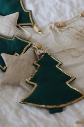 Pendentif en coton « Sapin de Noël vert »