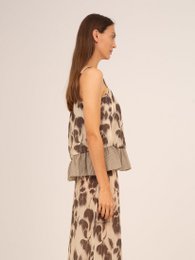 Bouquet Brown Flower Print Blouse