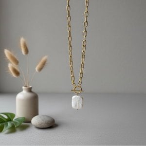 HARPER – Chain Necklace with Gold Keshi Pearl