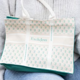Shopping bag Exclujess - beige/green (2 sizes)