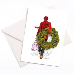 Cartolina di Natale - È andato a fare shopping