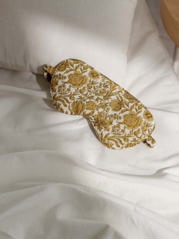 Handgemaakt slaapmasker van Liberty London Fabric | Matilde / Oker | Yoga & ontspanning