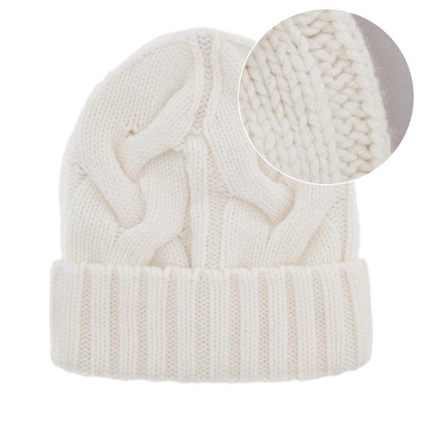 Gorro de punto Olivia - Blanco | Cachemira merina | Gorro de invierno minimalista