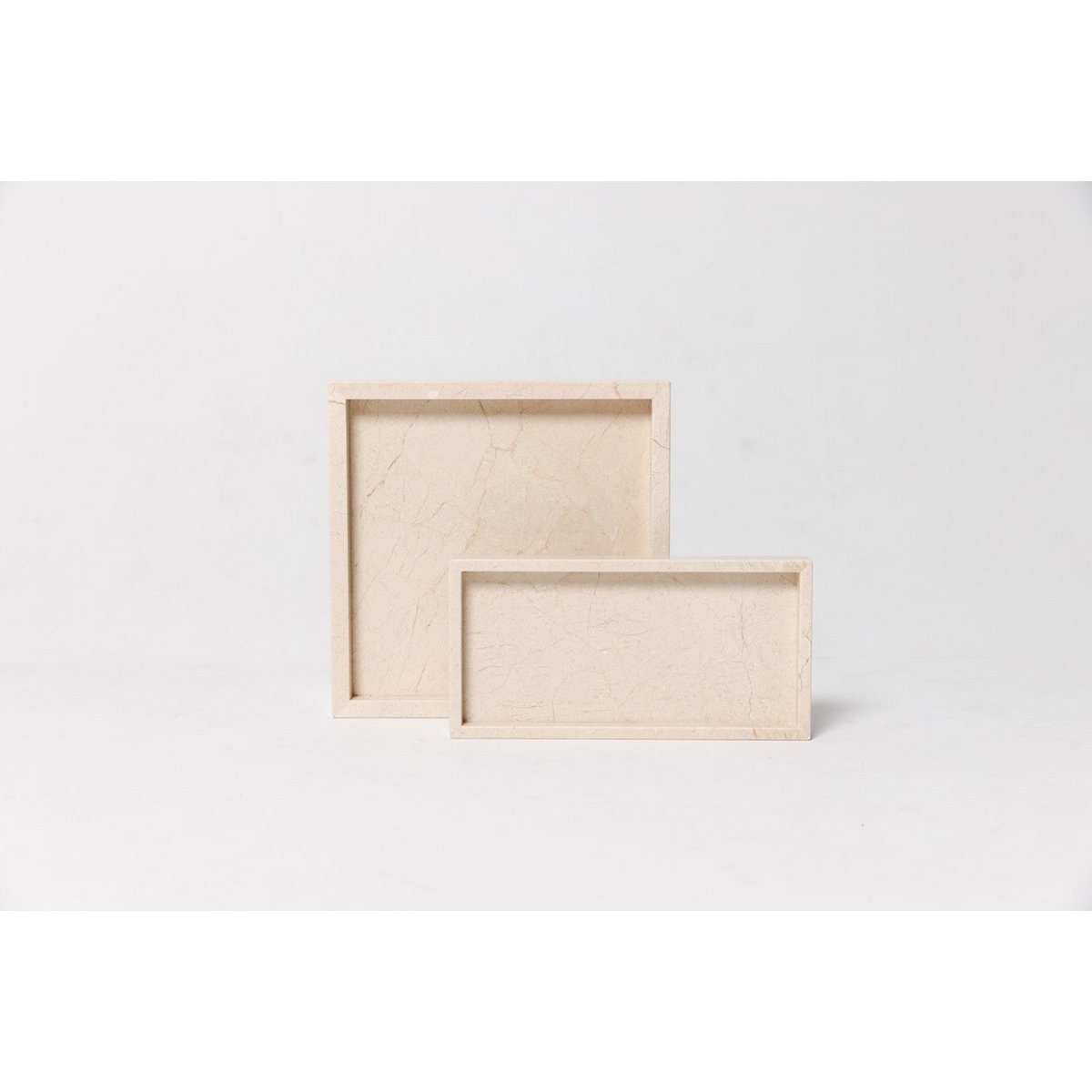 Marmortablett Tablett 15x30cm beige