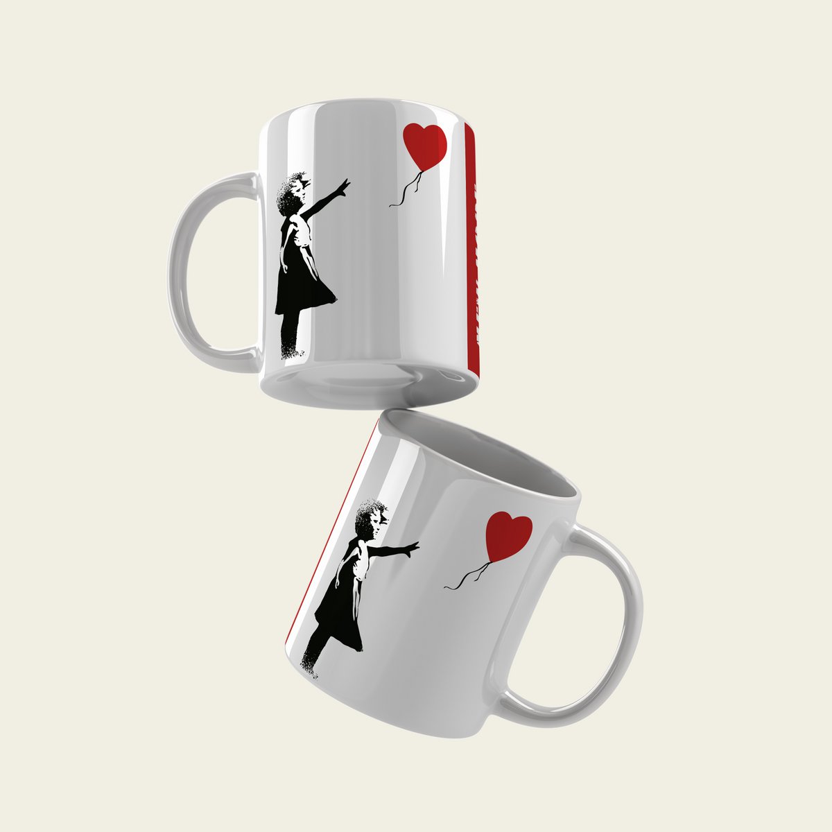 Tazza in ceramica Banksy da 325 ml - Ragazza con palloncino rosso