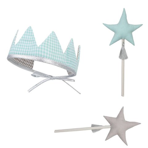 First Birthday fairy tale Crown and Wand Magic Set, Crown for a boy, birthday party accessories, Baby shower gift for boy