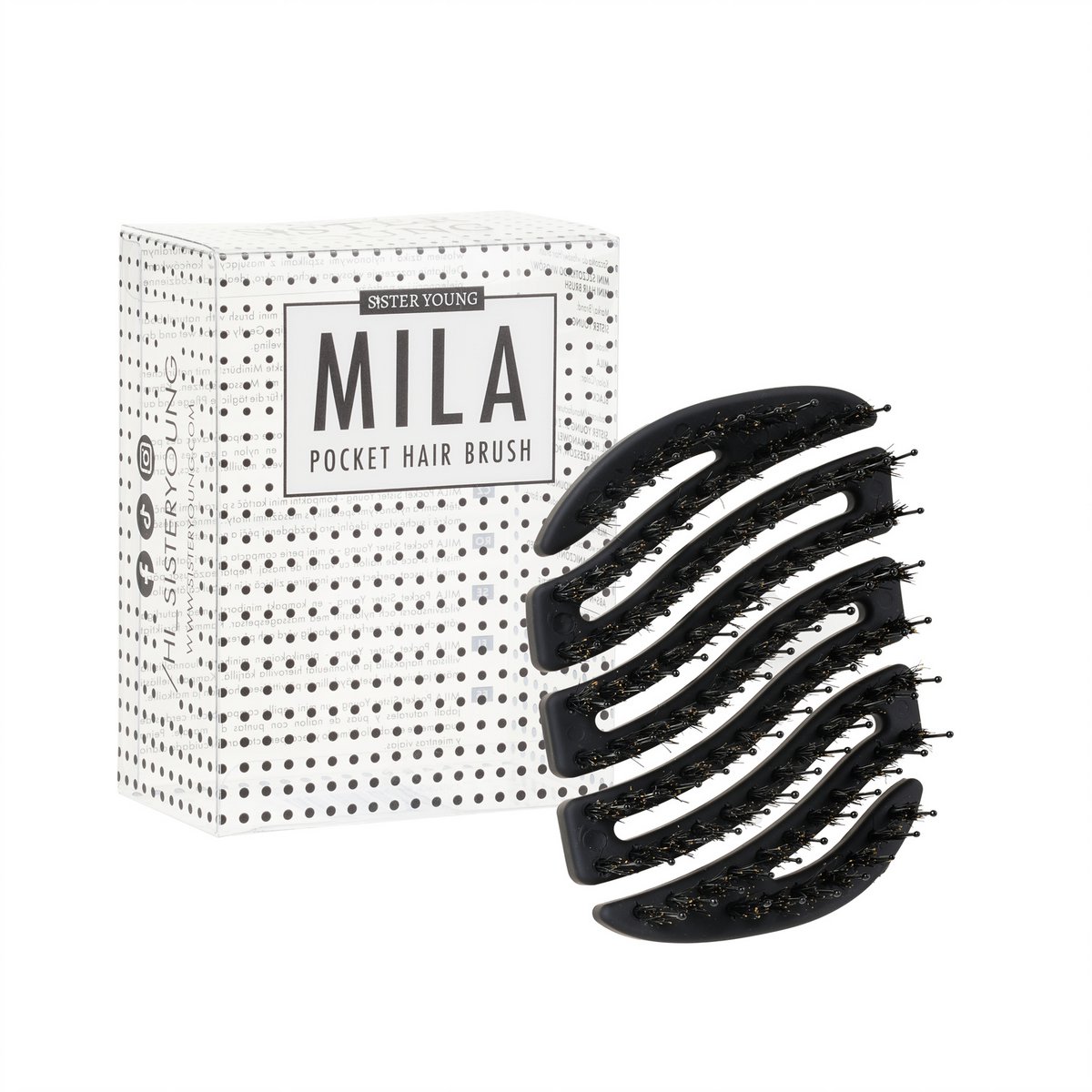 Sister Young l MILA - mini brush with natural boar bristles and nylon pins