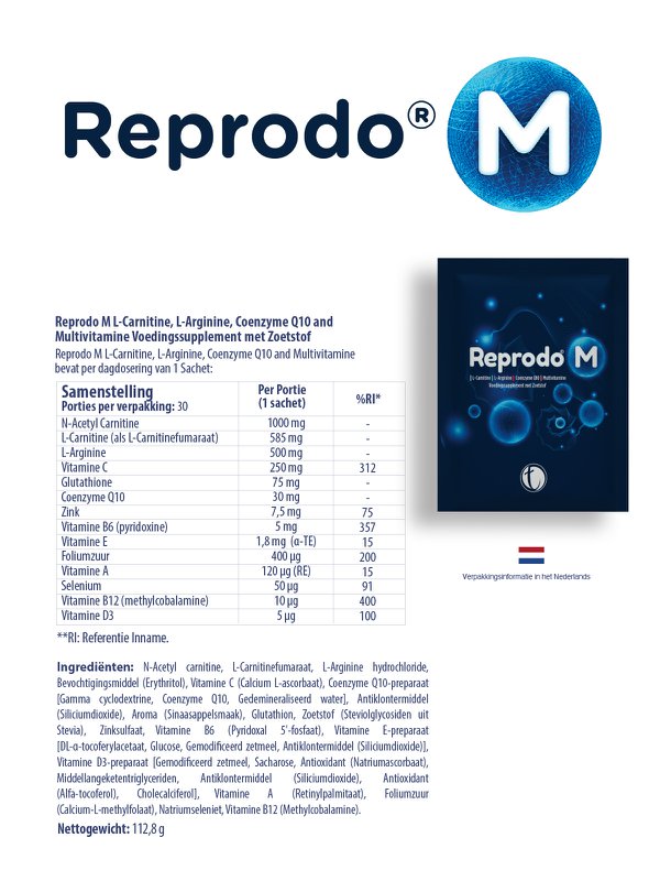 Reproductie M | Dagelijks voedingssupplement | Voor mannen