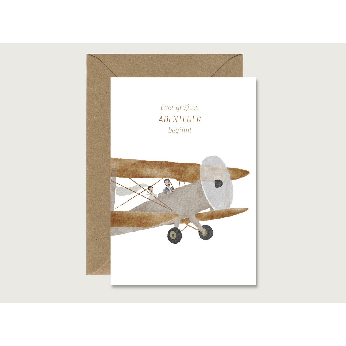 Trouwkaart "Je grootste avontuur" | Wenskaart vouwkaart kaart HART & PAPIER