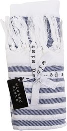 WS Fringed Towel Multi Stripe Navy