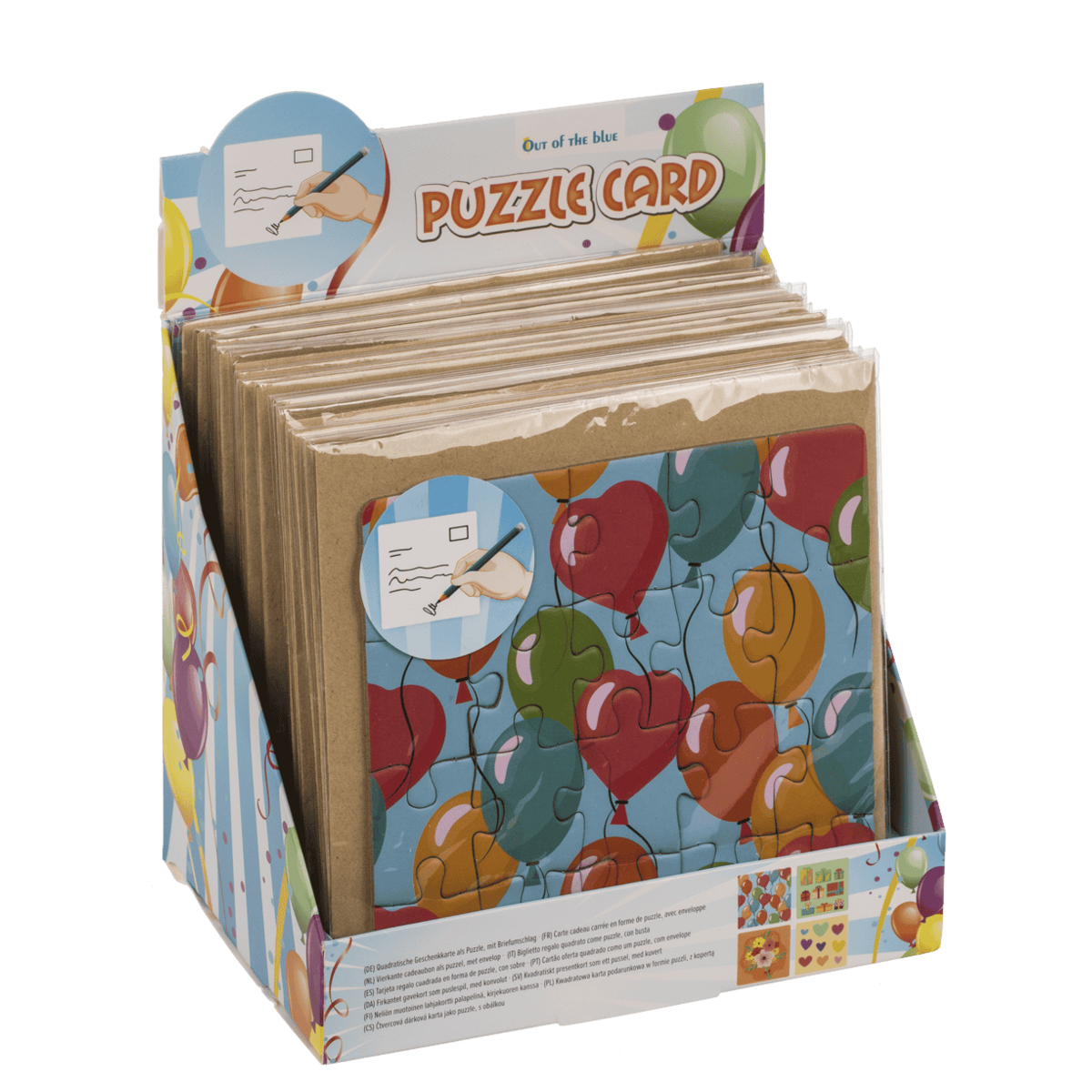Square shaped gift card, puzzle, Birthday,