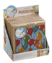 Square shaped gift card, puzzle, Birthday,