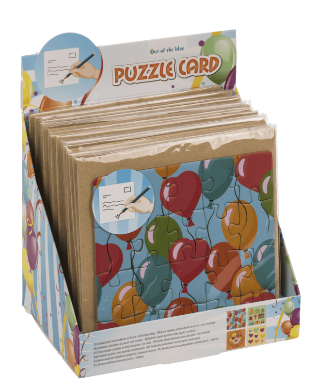 Square shaped gift card, puzzle, Birthday,