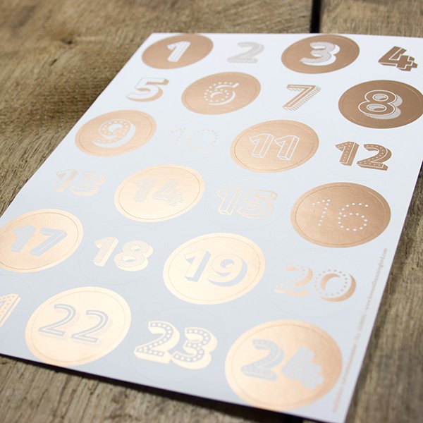 Adesivo calendario dell'avvento rame