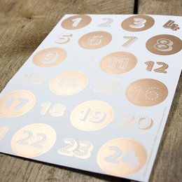 Klistermærke adventskalender kobber