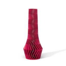  Tall, zigzag-patterned vase in various colors and sizes. Made of durable material with a unique, modern design.