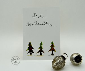 Postkarte | Weihnachtskarte | Frohe Weihnachten | Bäume
