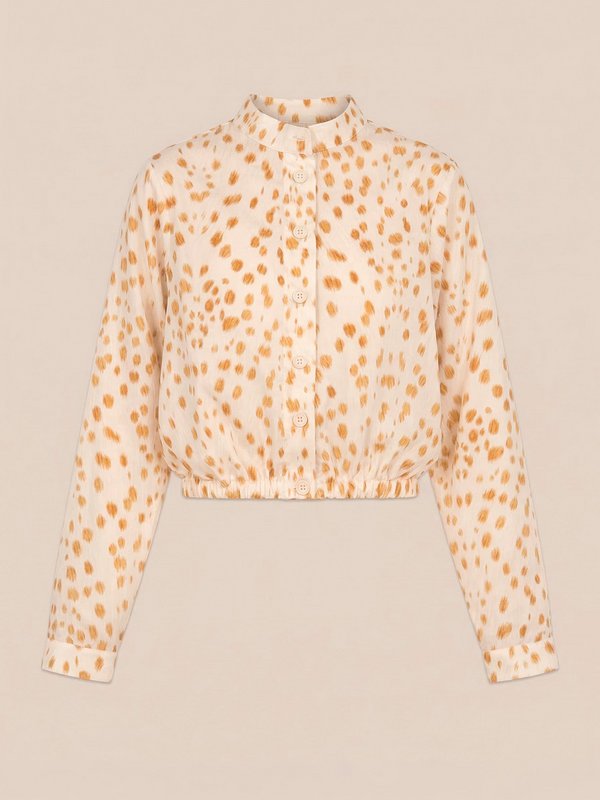Fawn herten print ballon shirt