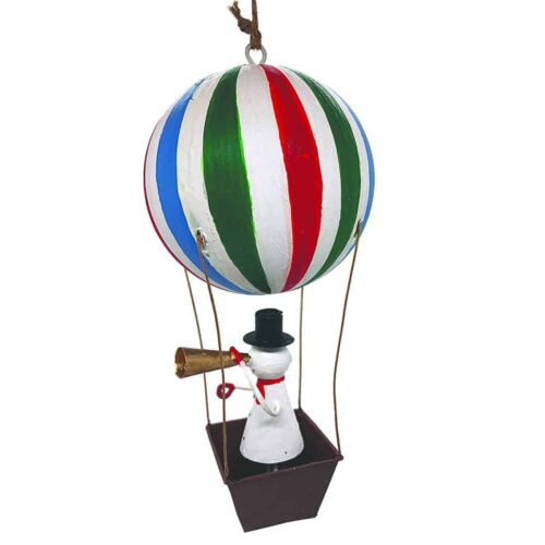Schneemann mit Fernglas im Luftballon