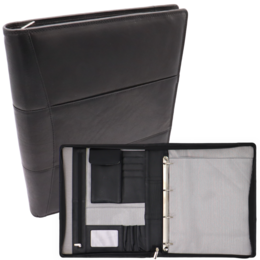 Étui d'écriture en cuir A4 - Dossier de conférence - Dossier de documents A4 - Pochette pour tablette et pochette pour ordinateur portable - Classeur à anneaux amovible