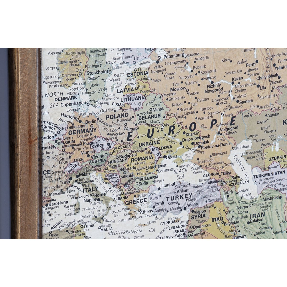 TABLE SET 4 BOIS 200X3,5X120 CARTE DU MONDE CU165234 (8444)
