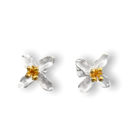 Lily Flower Stud Earrings - 925 Sterling Silver Stud Earrings - OHR925-41