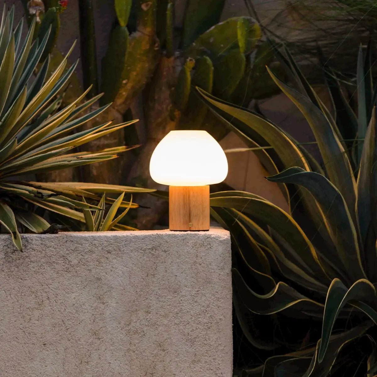 Fynn Hellbraune wiederaufladbare Holzlampe