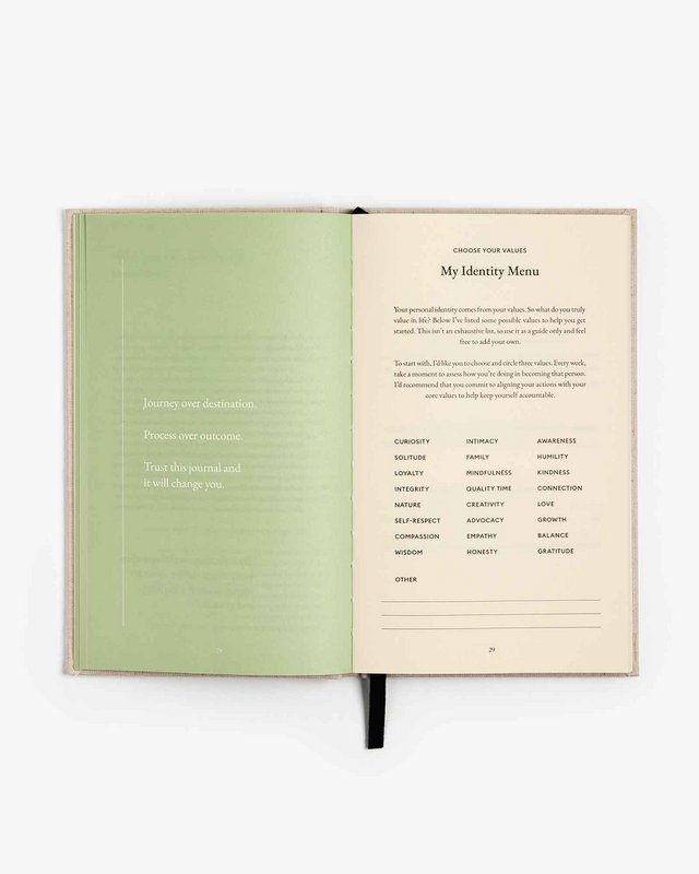 The Three Spørgsmål Journal Green - Daily Guided Wellbeing