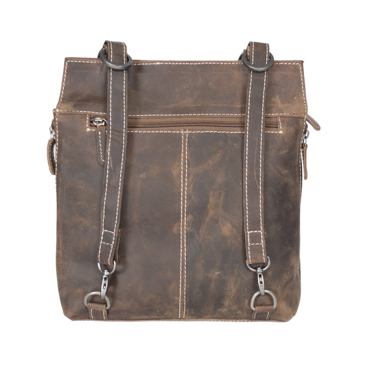 Zaino in pelle o borsa a tracolla in pelle in 3 colori - Zaino in pelle antifurto - Espandibile con 2 cerniere laterali
