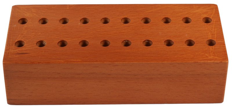 Schraubendreherhalter aus Holz, 6 x 15 x 4,5 cm, 20 Löchern