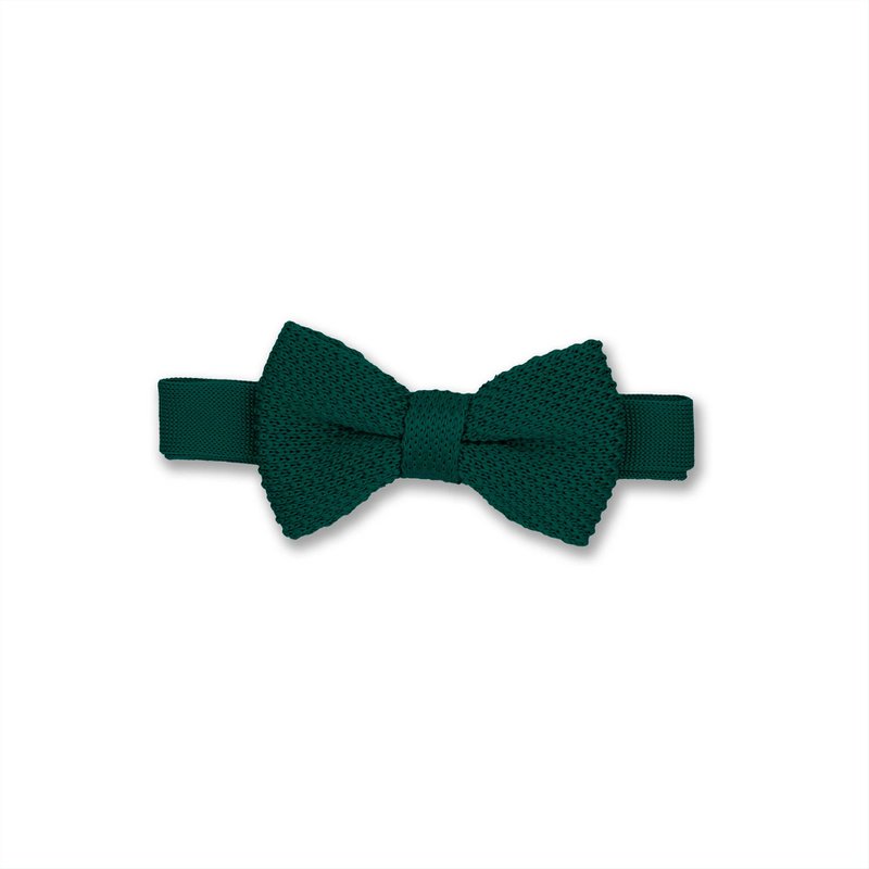 Children's green knitted bow tie