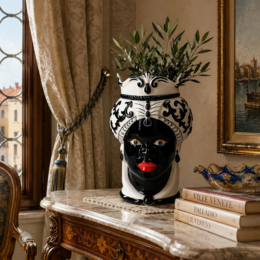 Dark brown woman white/black Made in Italy h 47 x Ø 30 cm