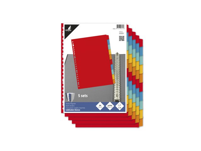 Tabblad Kangaro A4 blanco karton 10dlg krimp a 5 sets